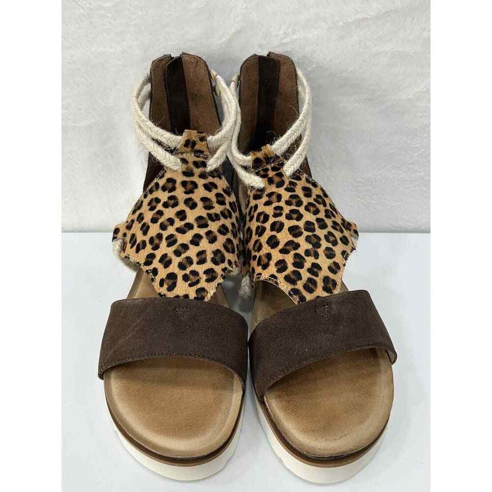 Diba True Green Clover Browning Cheetah Print Size 12 Wedge Gladiator Shoe NIB - Picture 4 of 7